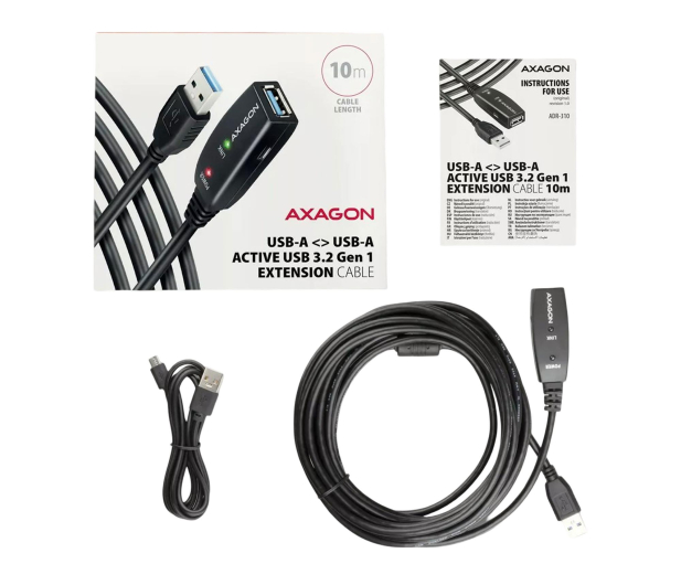 Axagon ADR-310, USB 3.2 Gen 1 A-M - A-F, repeater kabel, 10m - 1353401 - zdjęcie 2